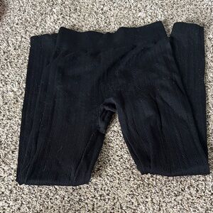 No Boundaries Kids Black Ribbed Leggings - Solid Black